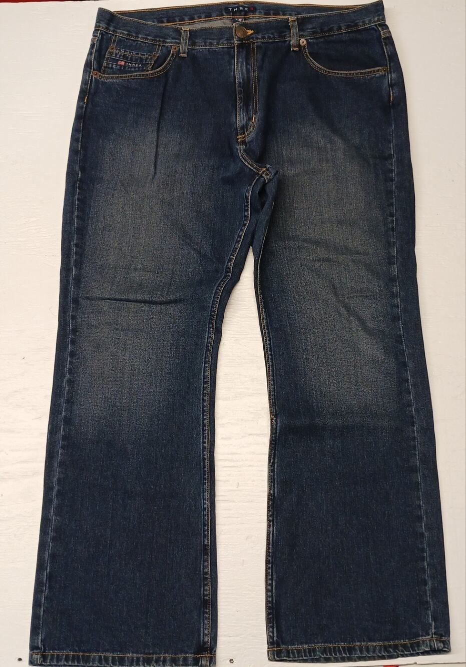 Thre3 Men's (40x32) Relaxed Classic Boot Cut Blue Denim Jeans